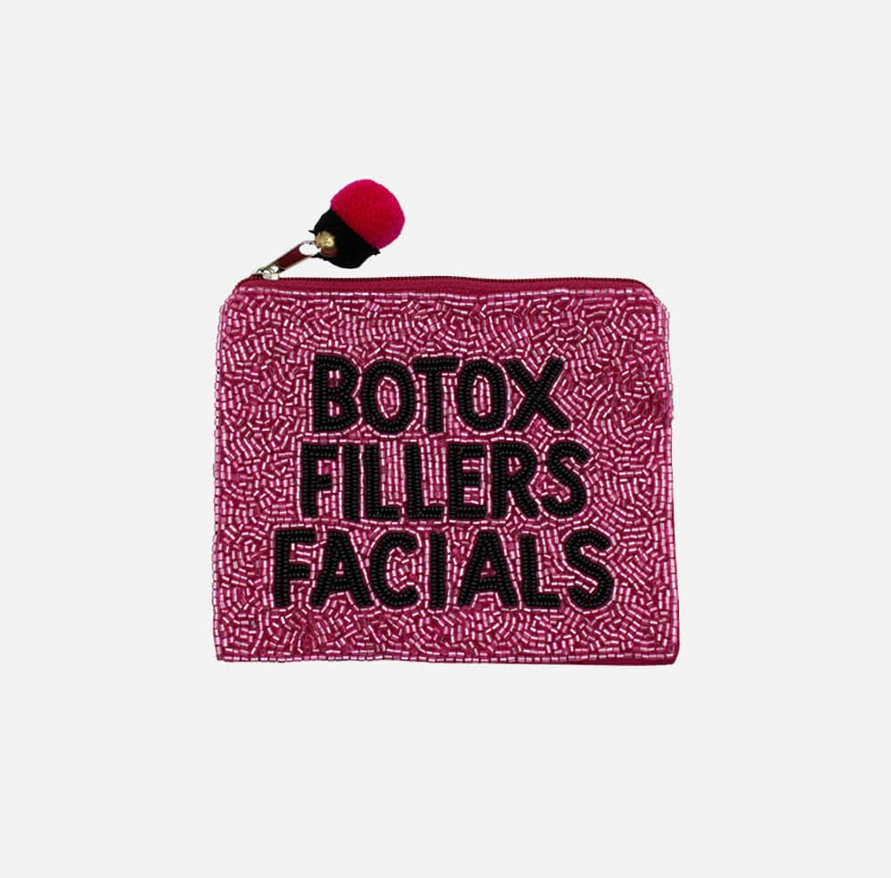 Botox Fillers Facials Beaded Coin Pouch