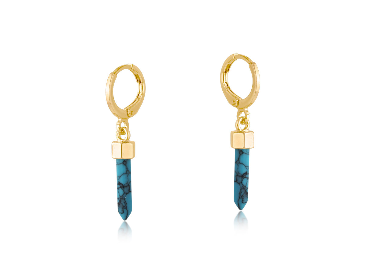 Portofino Small Huggie Stainless Steel Earrings - Blue