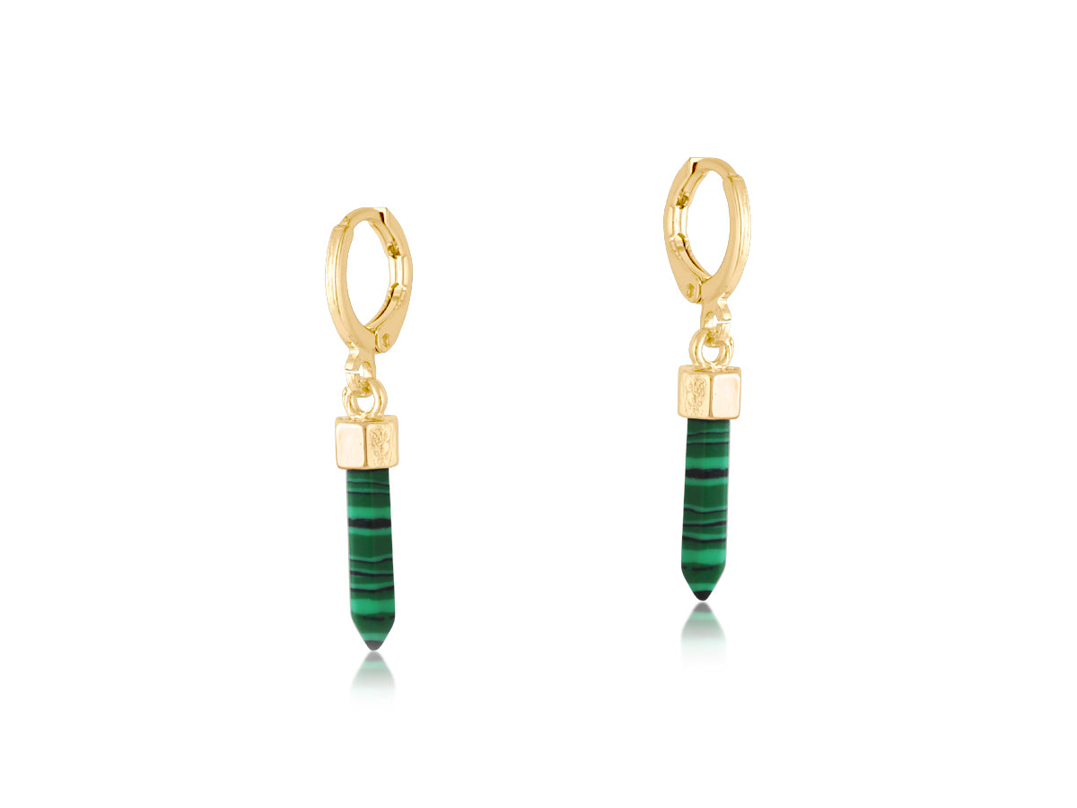 Portofino Small Huggie Stainless Steel Earrings - Green
