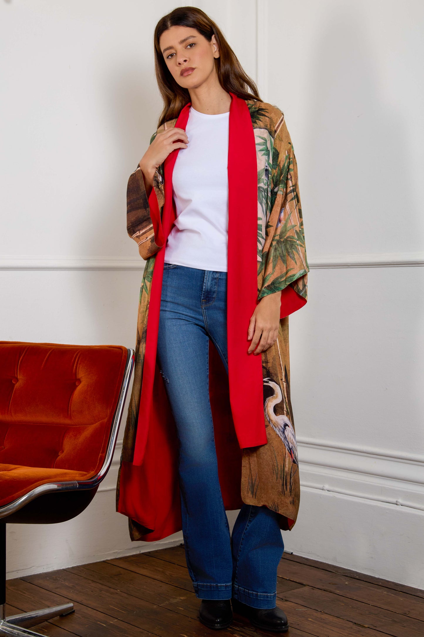 Escape to the Chateau Bamboo Folly Reversible Print Kimono