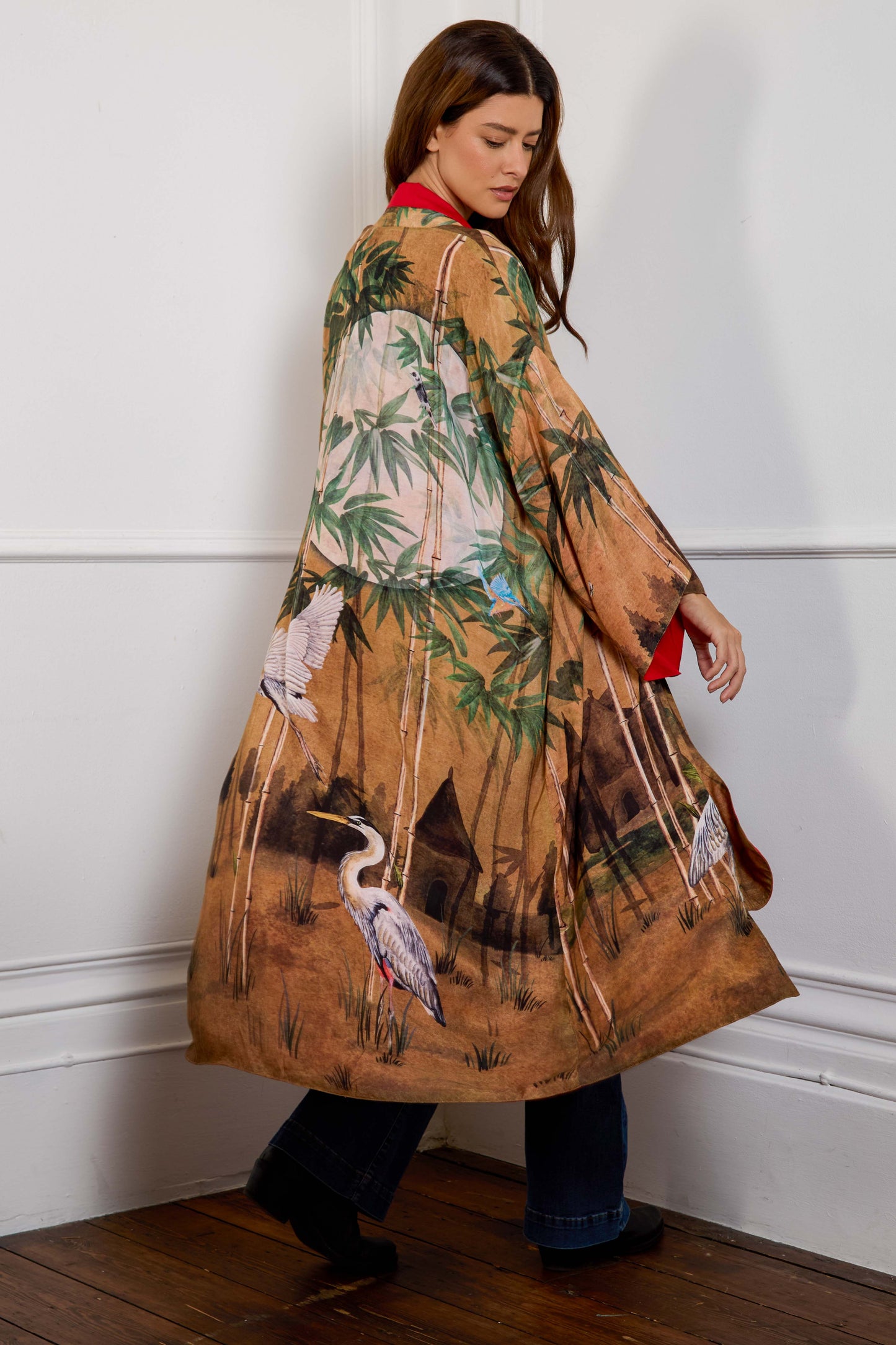 Escape to the Chateau Bamboo Folly Reversible Print Kimono