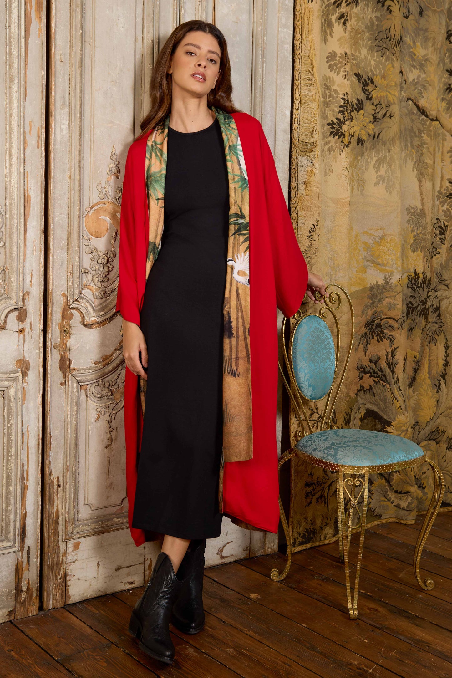 Escape to the Chateau Bamboo Folly Reversible Print Kimono