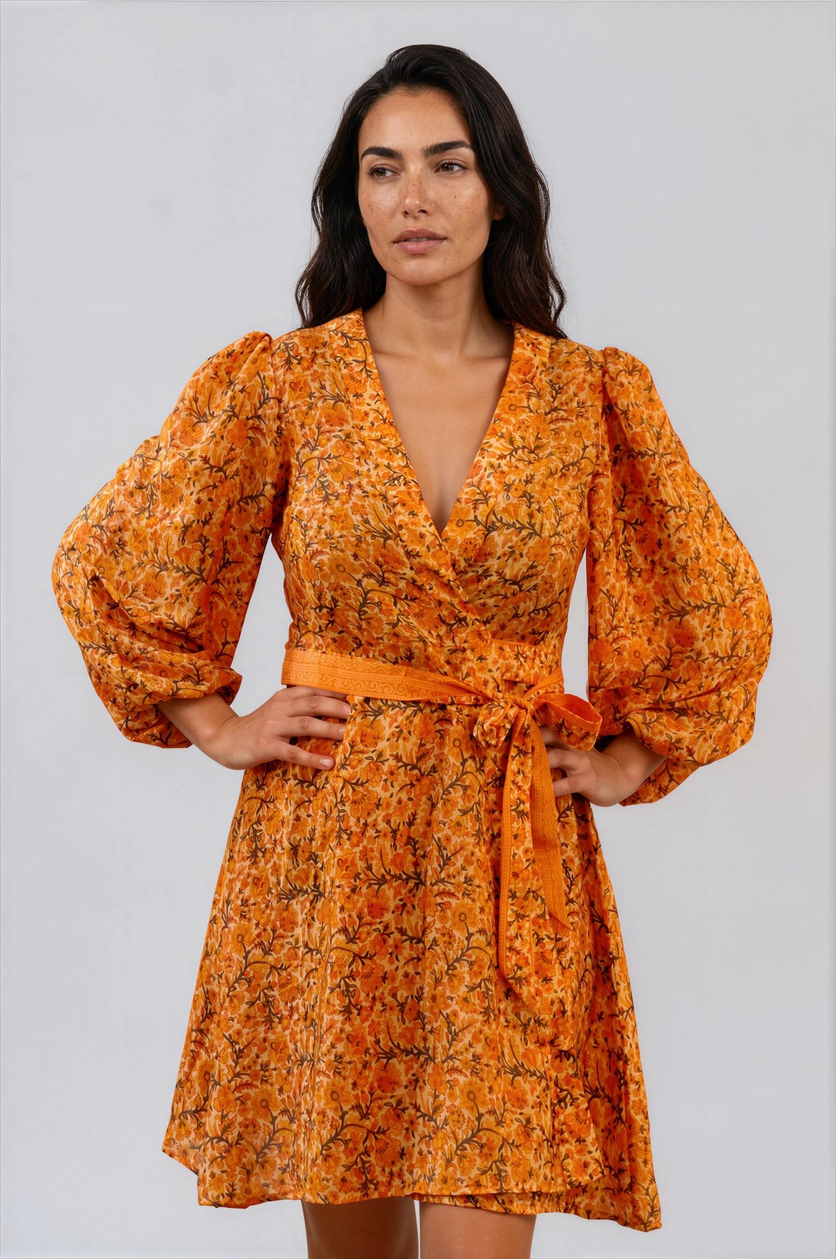 One Of A Kind Recyled Wrap Mini Dress #S28
