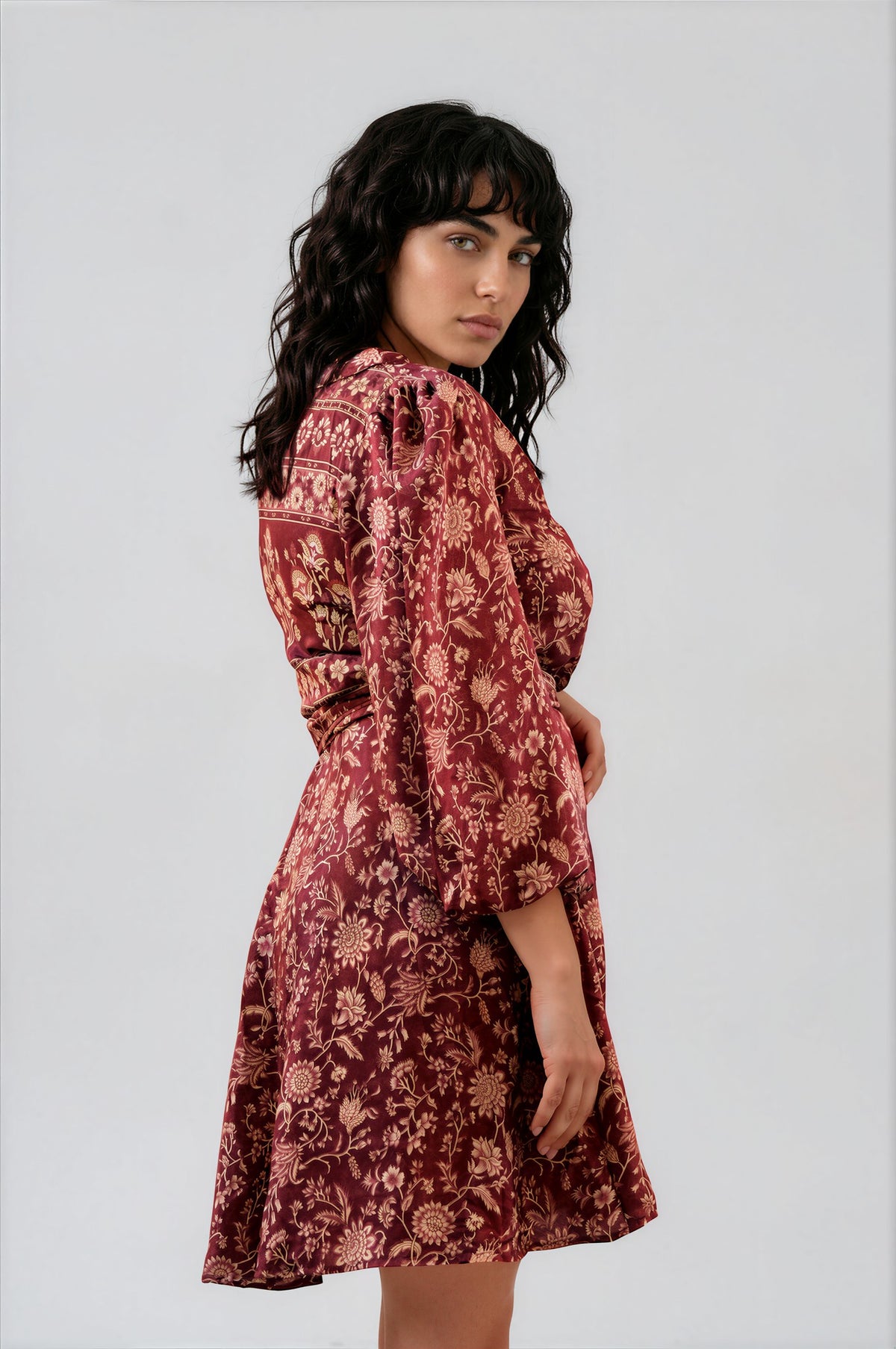 One Of A Kind Recyled Wrap Mini Dress #S33