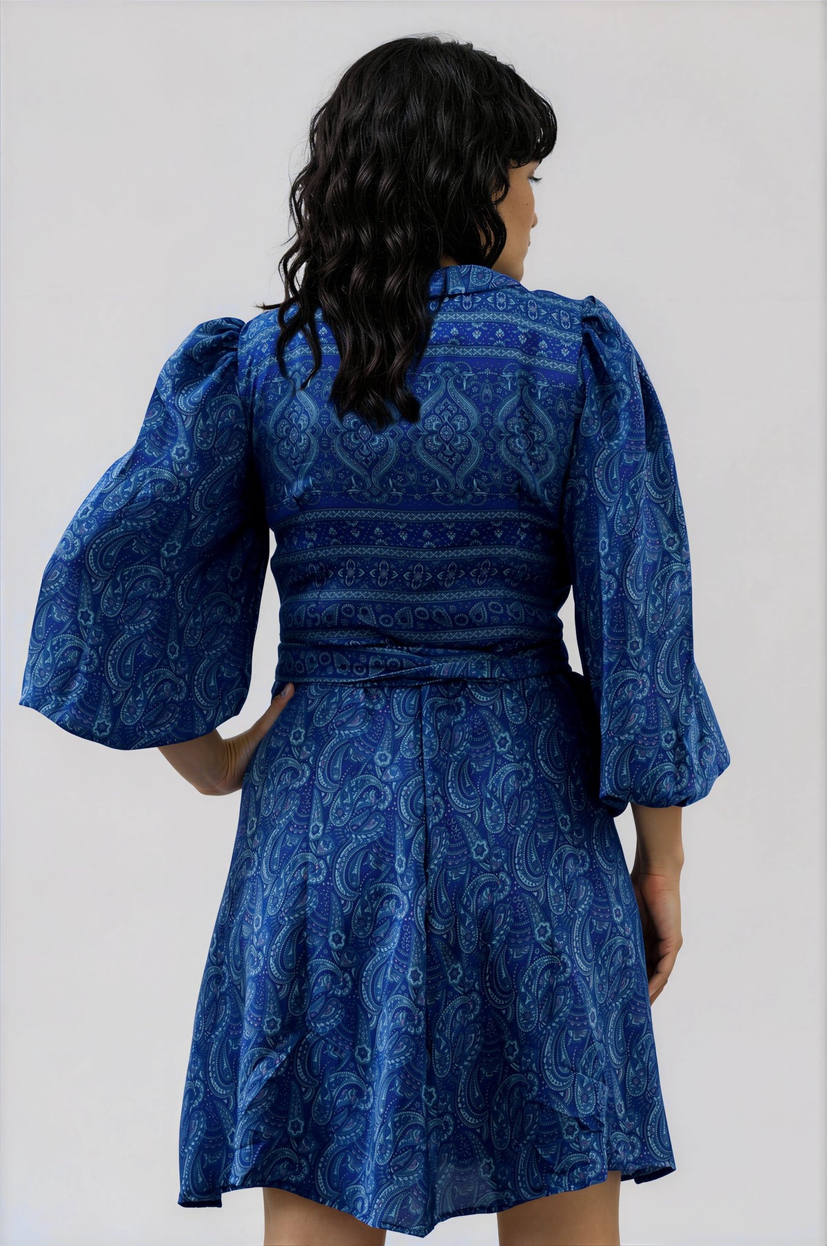 One Of A Kind Recyled Wrap Mini Dress #S40