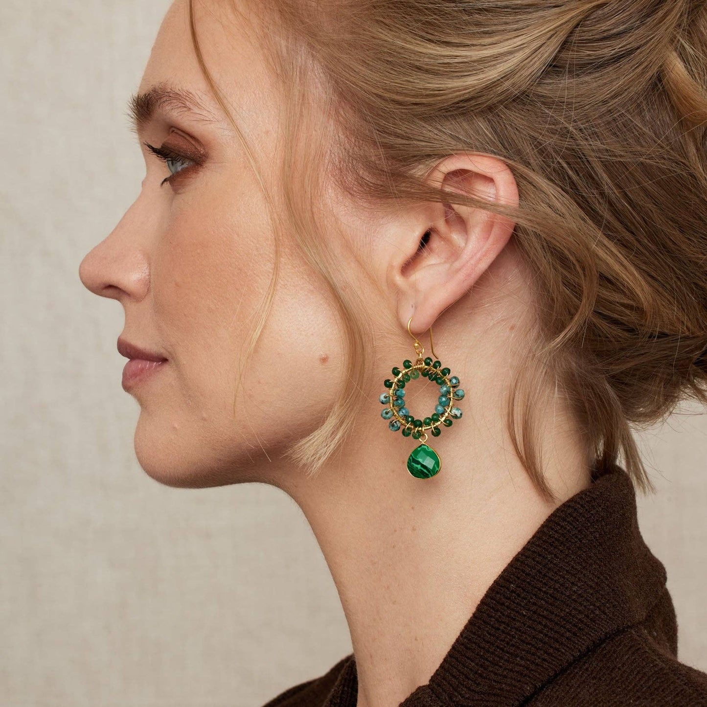 Talia Earrings Malachite Green