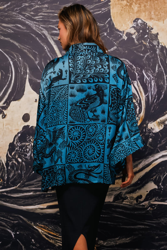 Unleashing the Magic: How William De Morgan's Fabulous Beast Tiles Inspired Our Kimono Print Design