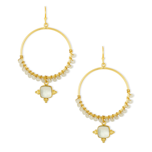 Parga Pearl Hoop Earrings Pearl