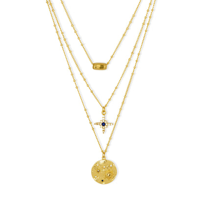 Celeste Layered Star Charm Necklace