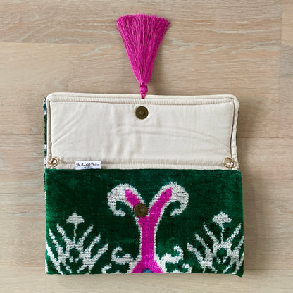Ikat Clutch Bag La Sperlonga: With gold chain