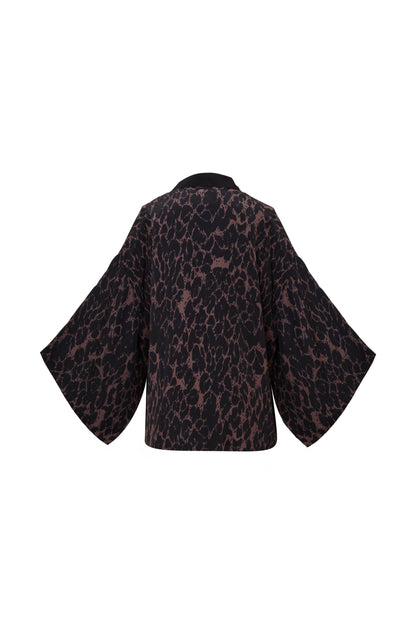Leopard Print & Black  Reversible Kimono