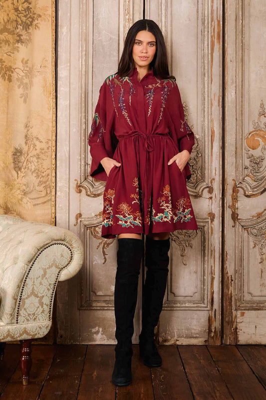 Metallic Wisteria Embroidery Crepe Selene Dress