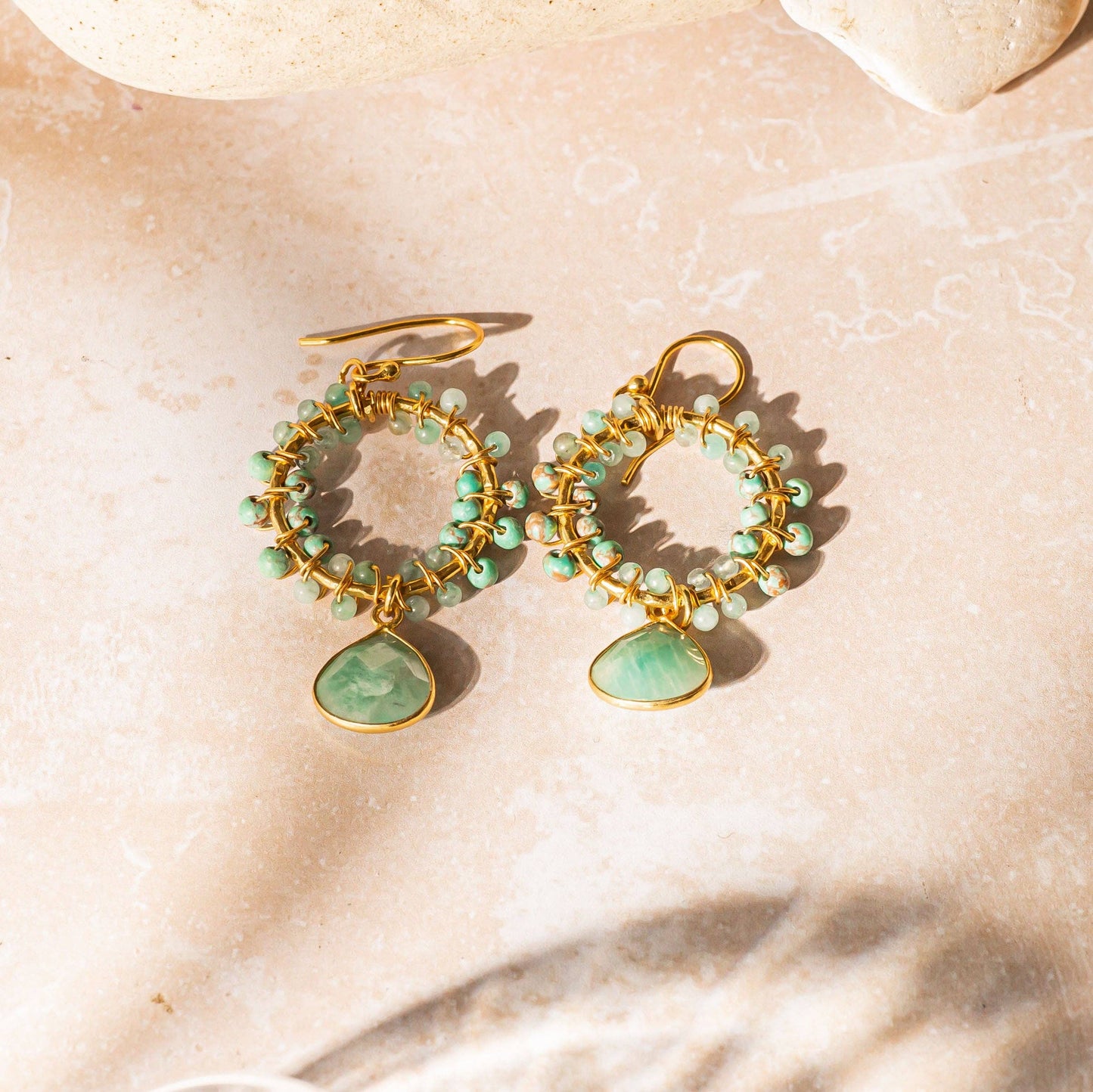 Talia Beaded Earrings Amazonite