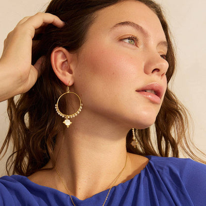 Parga Pearl Hoop Earrings Pearl