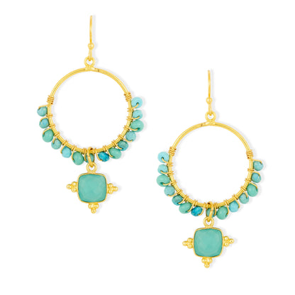 Malibu Beaded Earrings Turquoise