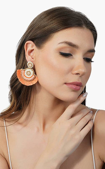 Peach Parfait Embellished Earrings