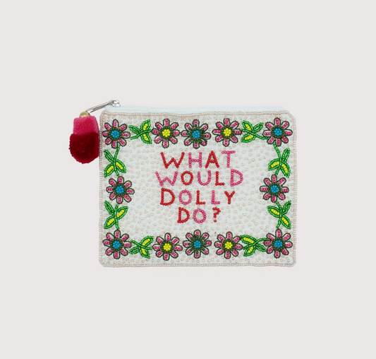 What Would Dolly Do Floral Beaded Pouch