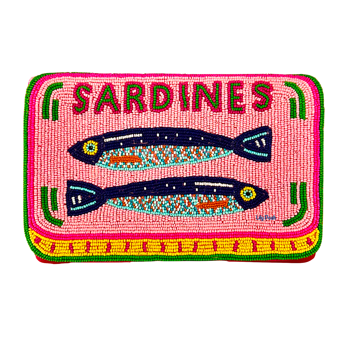 Beaded Sardines Clutch Crossbody Bag Lily Posh 