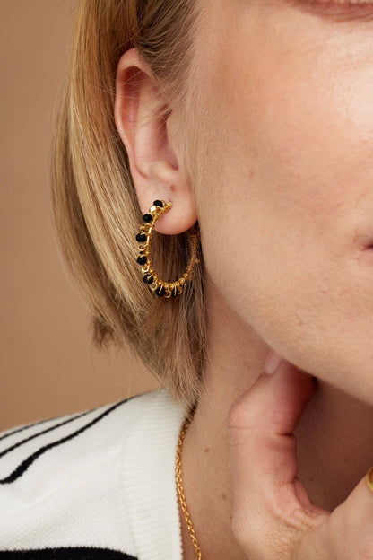 Mini Riva Black Onyx Earrings