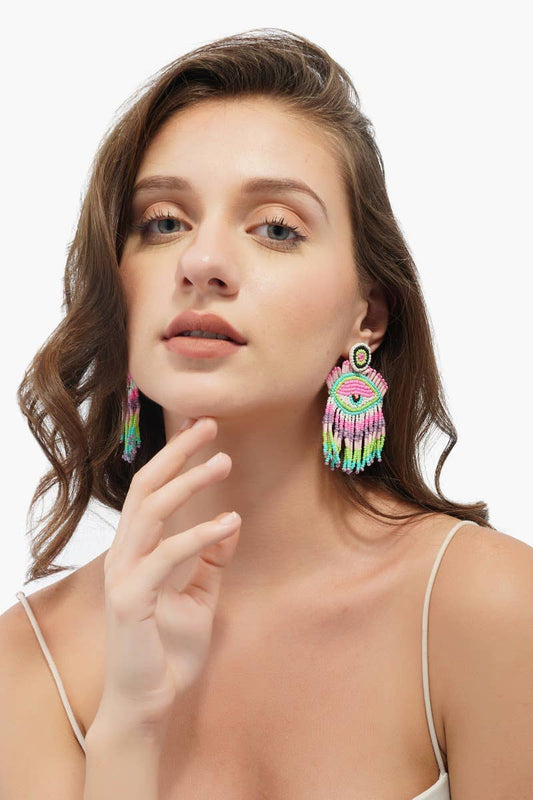 Pink Evil Eye Earrings