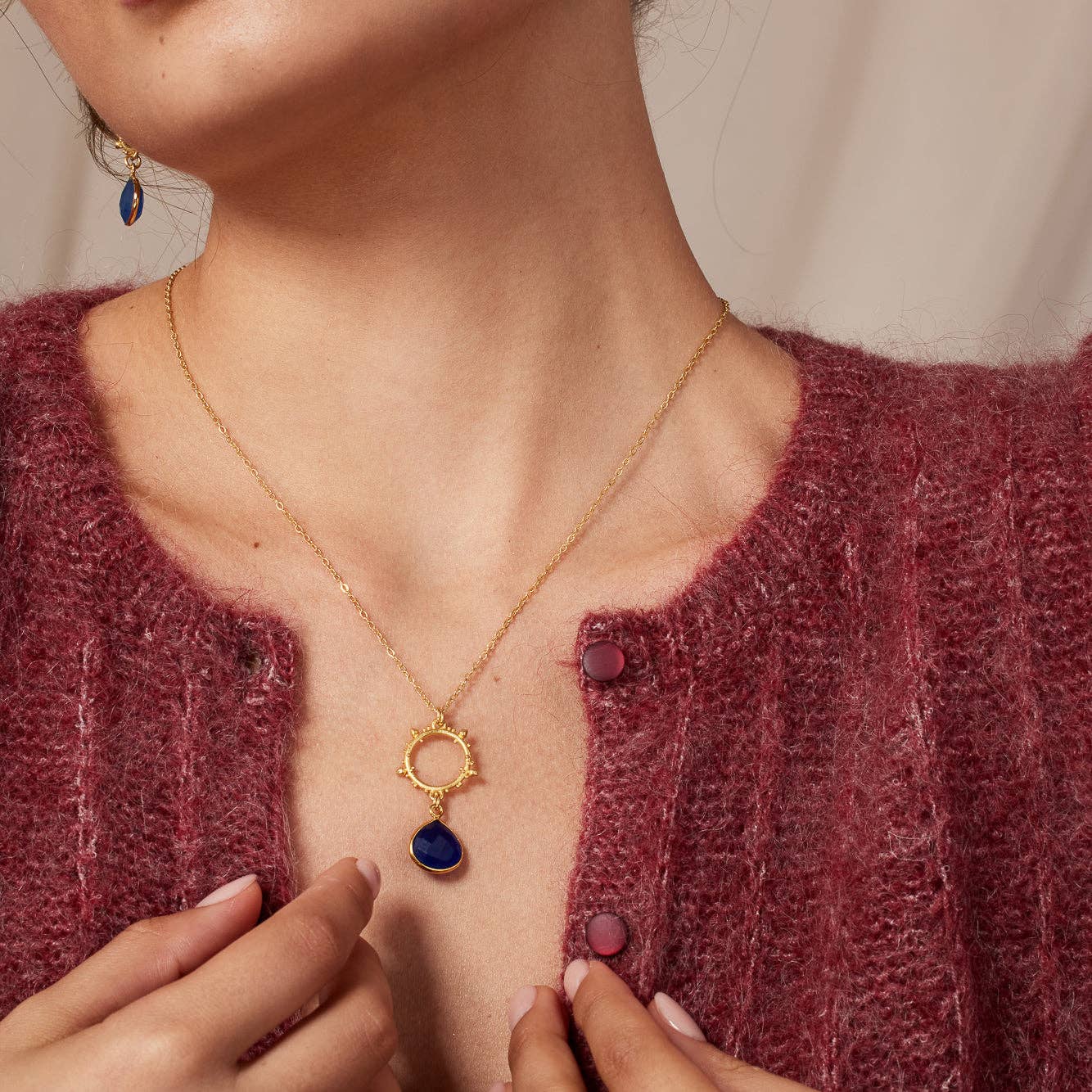 Allegra Necklace Blue Jade