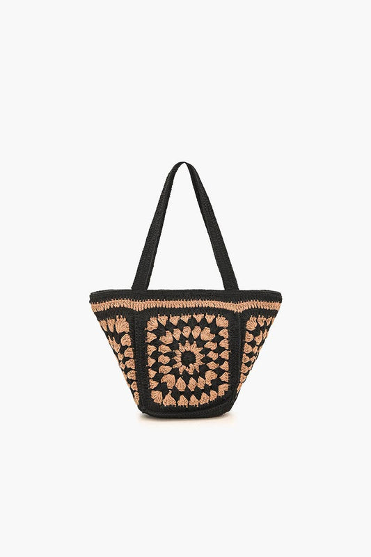 Vintage Squares Crochet Mini Tote