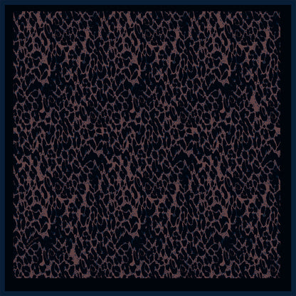 Leopard Print Cotton Scarf with Blue Spots - 120cm * 120cm
