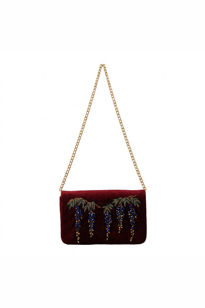Wisteria Wine Embellished Bag