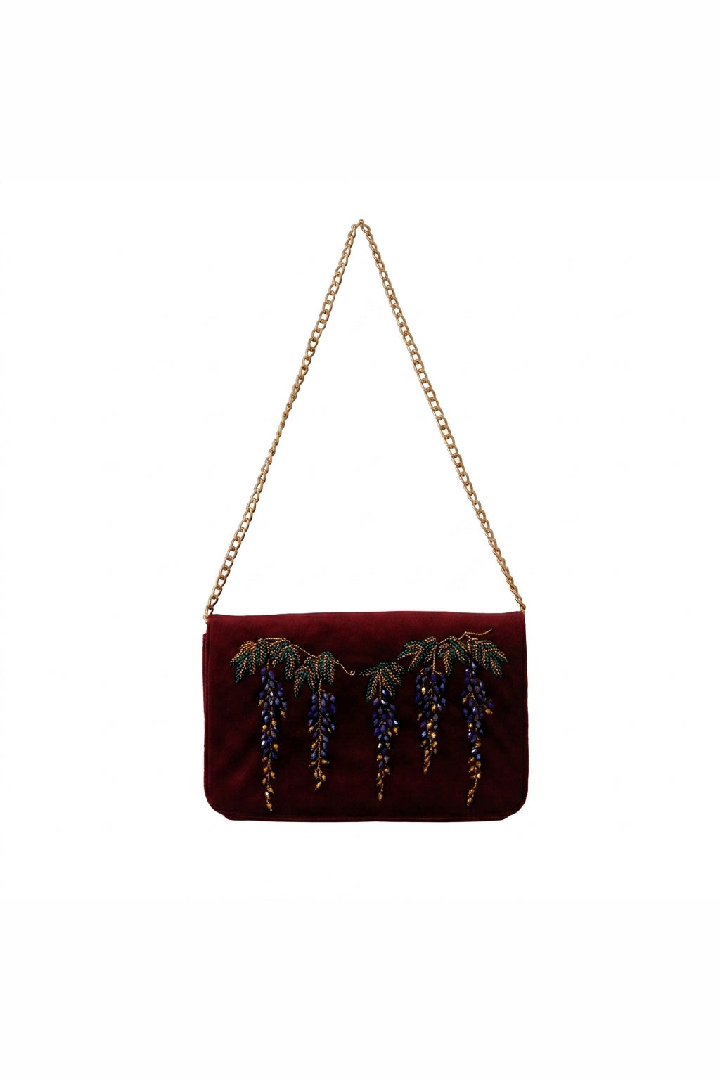 Wisteria Wine Embellished Bag