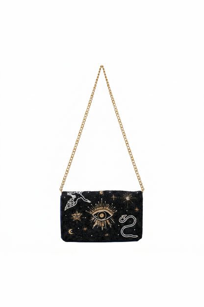 Cosmos Navy Embellished Bag