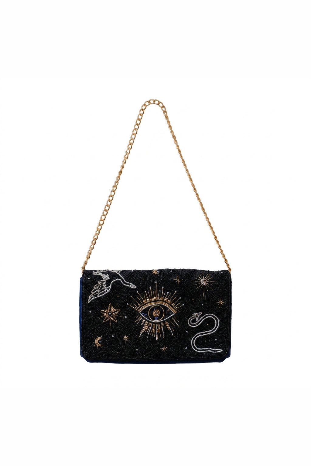 Cosmos Navy Embellished Bag