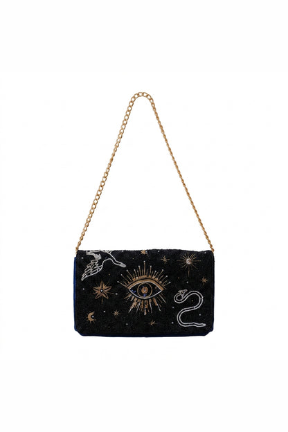 Cosmos Navy Embellished Bag