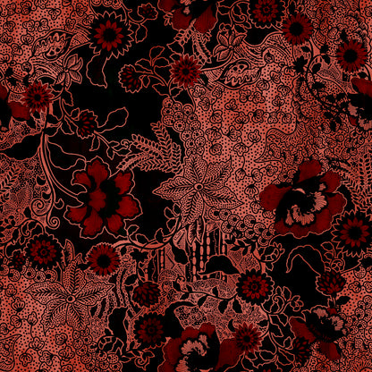 Boho Black & Rose Luxury Silk Scarf 120cm * 120cm