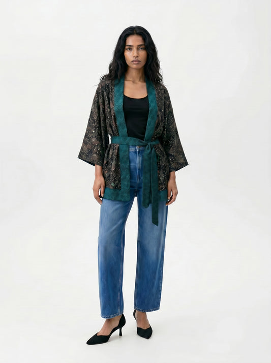 One Of A Kind Recyled Sari Kimono #121