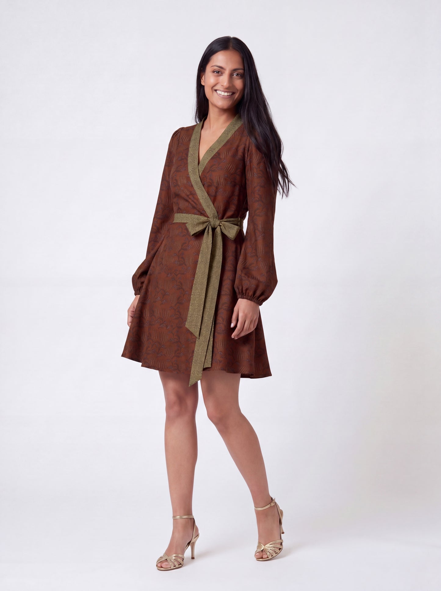 One Of A Kind Recyled Wrap Mini Dress #L10