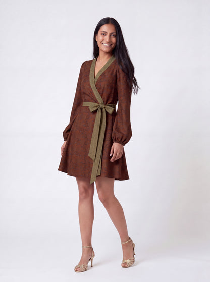 One Of A Kind Recyled Wrap Mini Dress #L10