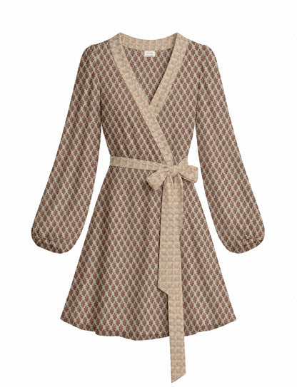 One Of A Kind Recyled Wrap Mini Dress #L11