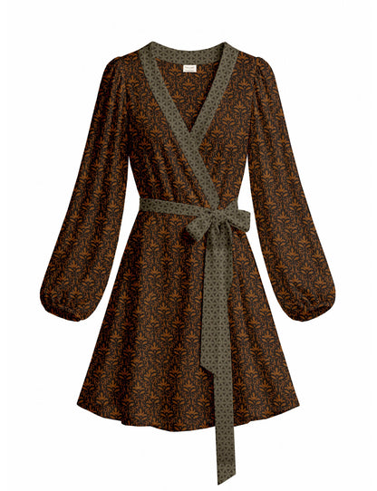 One Of A Kind Recyled Wrap Mini Dress #L18