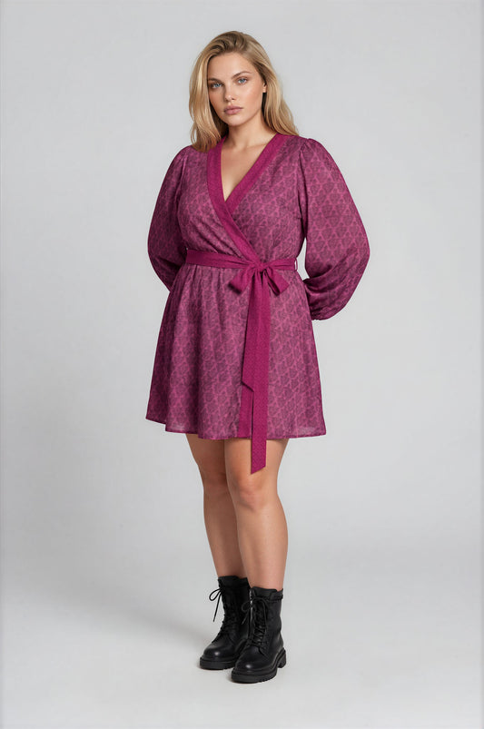 One Of A Kind Recyled Wrap Mini Dress #L20
