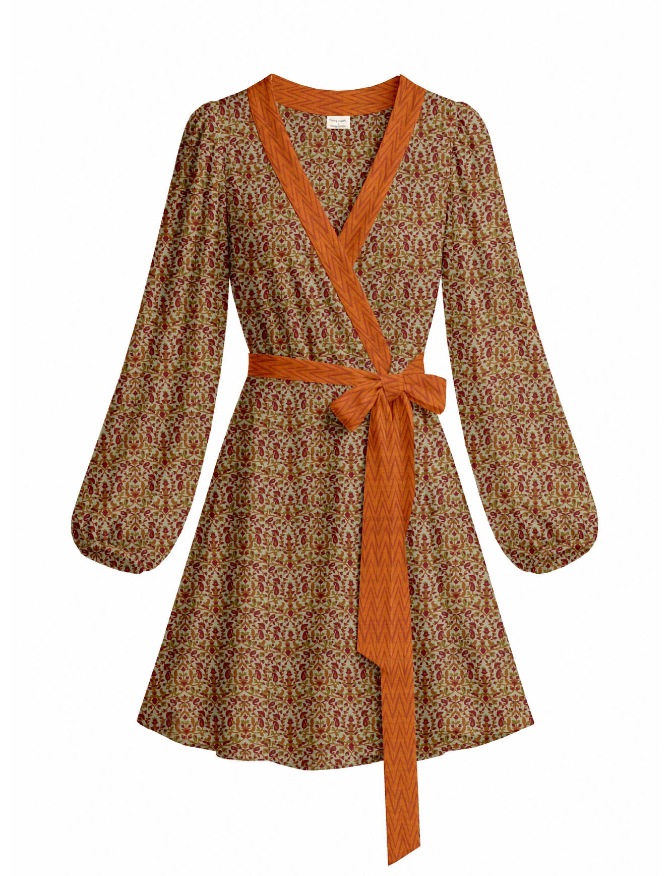 One Of A Kind Recyled Wrap Mini Dress #L3