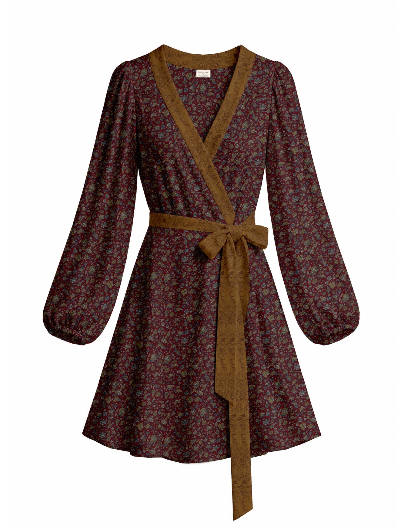 One Of A Kind Recyled Wrap Mini Dress #L5