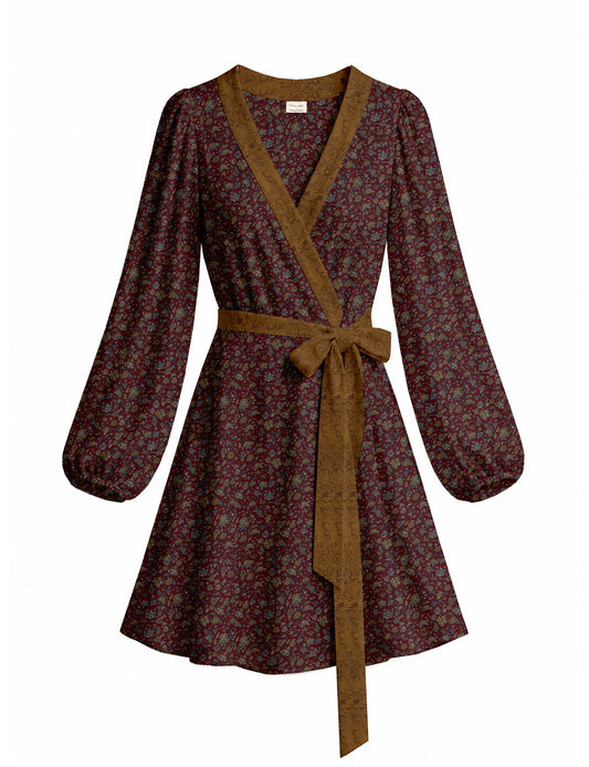 One Of A Kind Recyled Wrap Mini Dress #L5