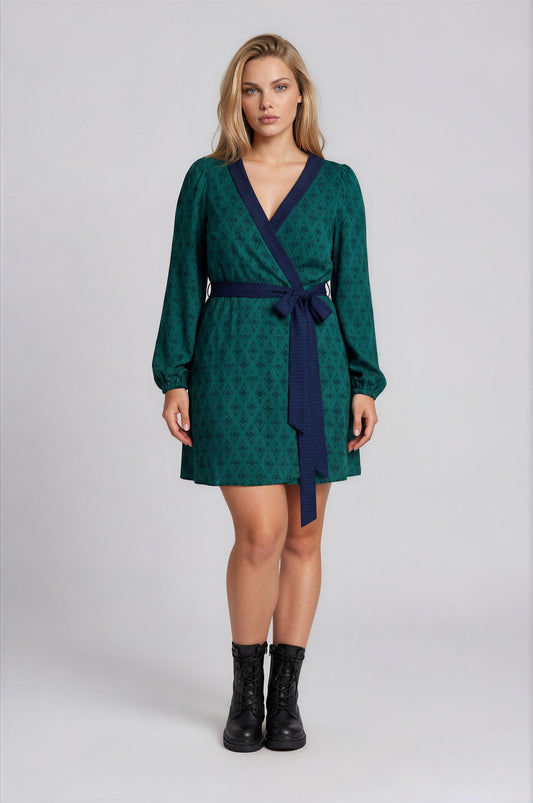One Of A Kind Recyled Wrap Mini Dress #L8