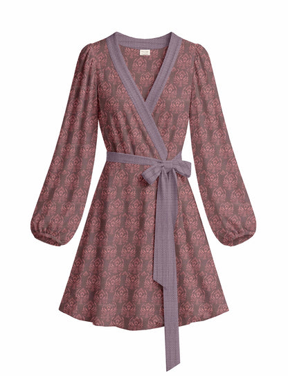 One Of A Kind Recyled Wrap Mini Dress #M12