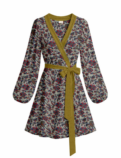 One Of A Kind Recyled Wrap Mini Dress #M14