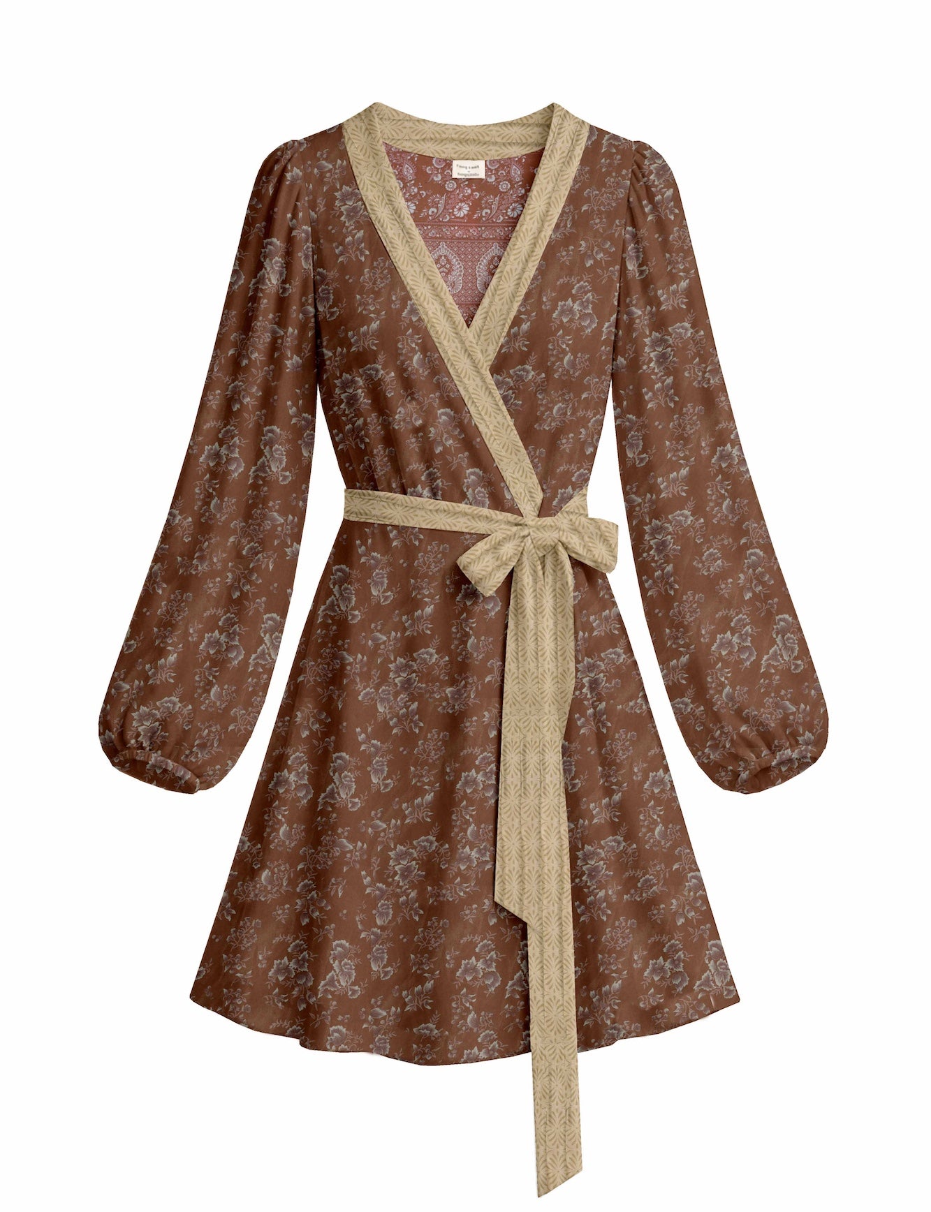 One Of A Kind Recyled Wrap Mini Dress #M16
