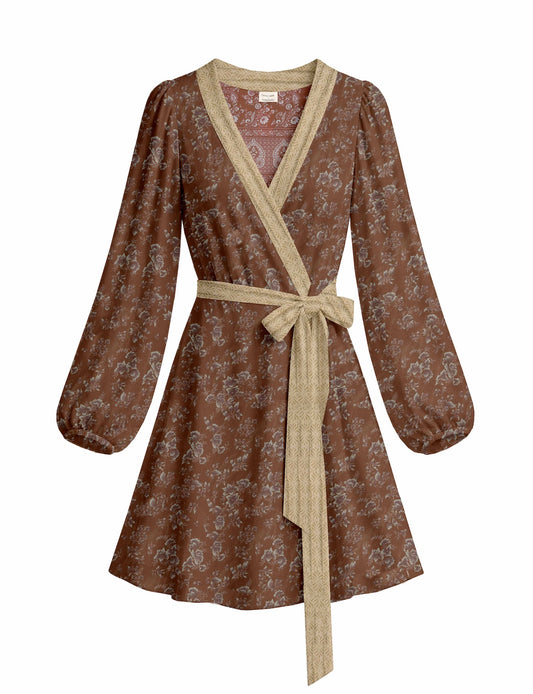 One Of A Kind Recyled Wrap Mini Dress #M16