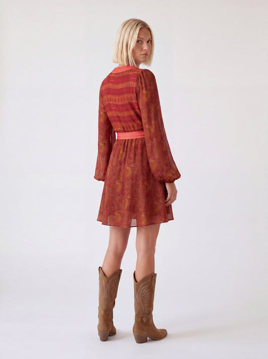 One Of A Kind Recyled Wrap Mini Dress #M17
