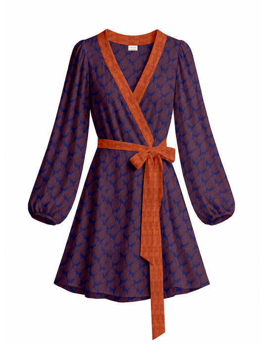 One Of A Kind Recyled Wrap Mini Dress #M20