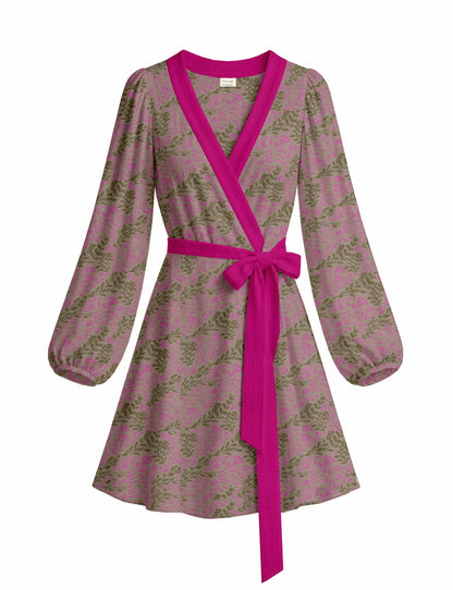 One Of A Kind Recyled Wrap Mini Dress #M23